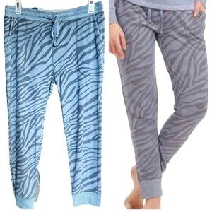 Karen Neuburger Live Love Lounge Blue Zebra Print Drawstring Jogger Pants XL